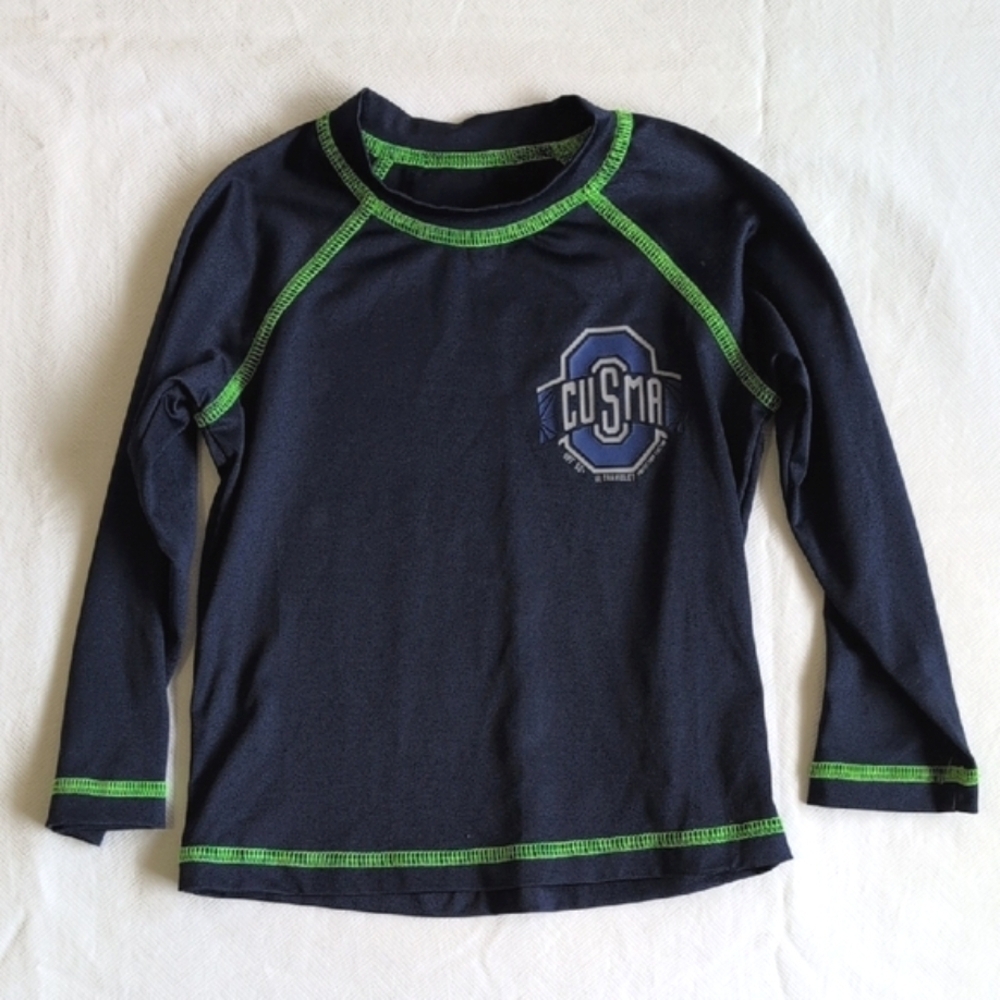 cusma UPF 50+ navy blue long sleeve rashguard 3T toddler boys